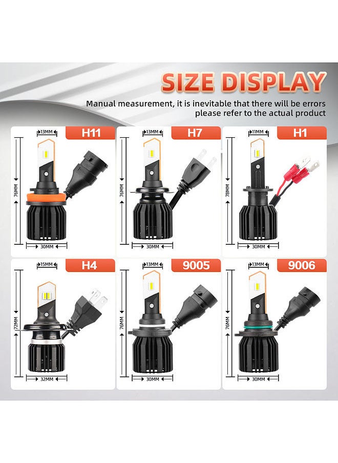 Generic - 2Pcs IP68 Waterproof 50W Car LED Headlight Bulbs LED Driving Lamp All-in-one Conversion Kit H7 - Image 1