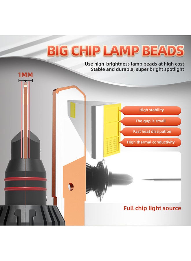 Generic - 2Pcs IP68 Waterproof 50W Car LED Headlight Bulbs LED Driving Lamp All-in-one Conversion Kit H7 - Image 1