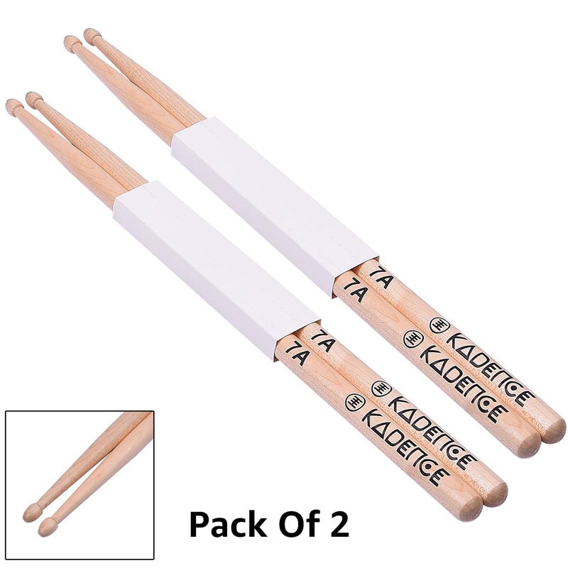 Kadence Drum Stick Maple Wooden Tip 7A (KAD-DSTKMW-7A-C) - Image 2