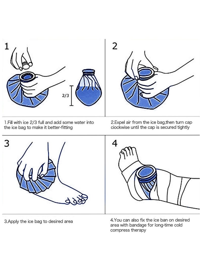 3 Pcs Ice Cold Pack Reusable Ice Bags Hot Water Bag For Injuries Elastic Breathable Support Wrap 3 Sizes - Image 2