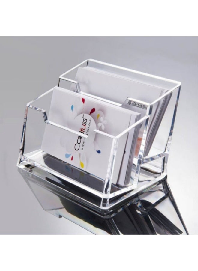 Generic - Transparent Double Layer Plastic Business Card Holder Business Card Box - Image 1