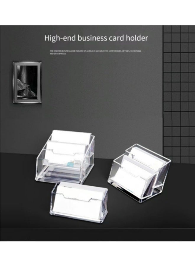 Generic - Transparent Double Layer Plastic Business Card Holder Business Card Box - Image 1