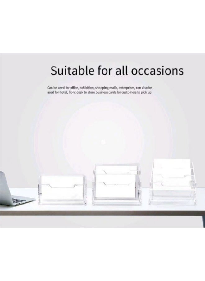 Generic - Transparent Double Layer Plastic Business Card Holder Business Card Box - Image 1