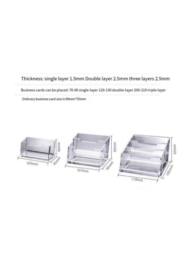 Generic - Transparent Double Layer Plastic Business Card Holder Business Card Box - Image 1