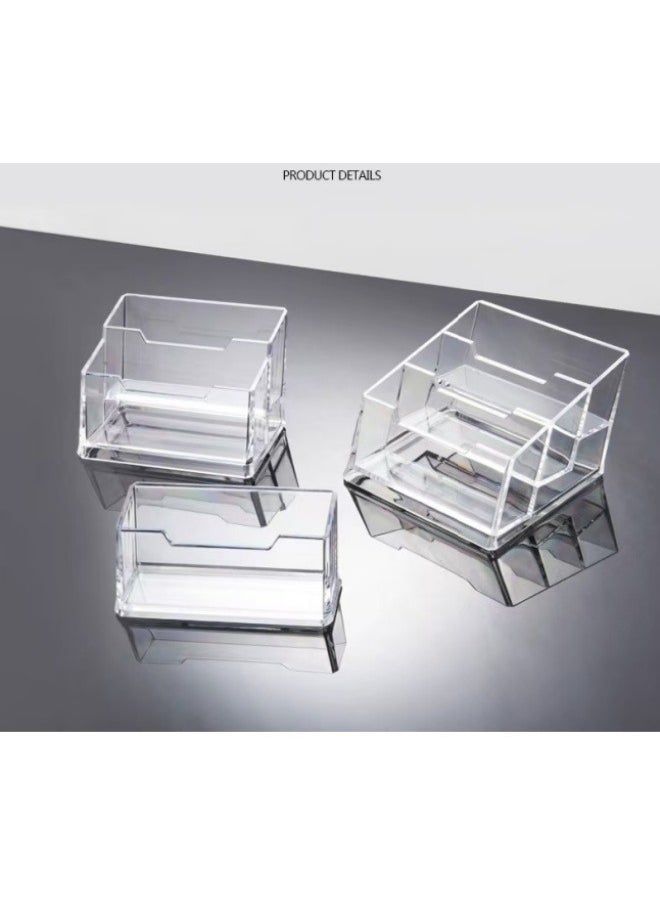 Generic - Transparent Double Layer Plastic Business Card Holder Business Card Box - Image 1