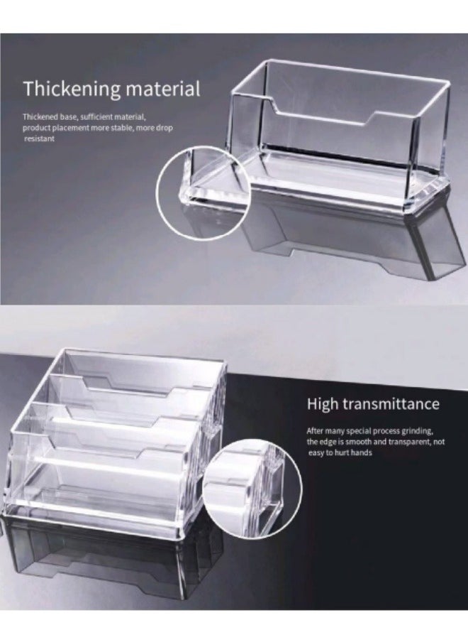 Generic - Transparent Double Layer Plastic Business Card Holder Business Card Box - Image 1