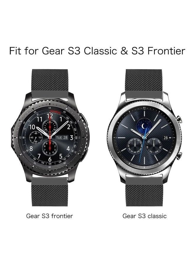 NIBEMINENT Loop Stainless Steel Smartwatch Strap Band For Samsung Galaxy Watch 46mm/Huawei GT2/Gear S3 Frontier/Classic/Honor Magic 2/Fossil 22mm Space Black - Image 5
