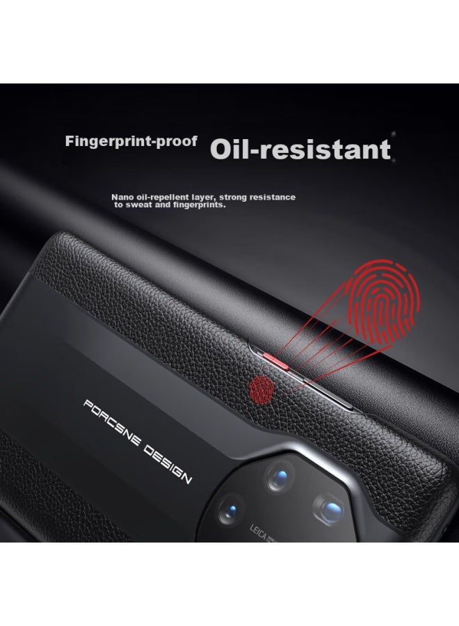 Stryfer Porsche Design Phone Case For Huawei Mate40 Rs, Porsche Design Classic Collection Edition Leather Luxury Full Protection Shockproof Case For Men - Elegant Black - Image 3