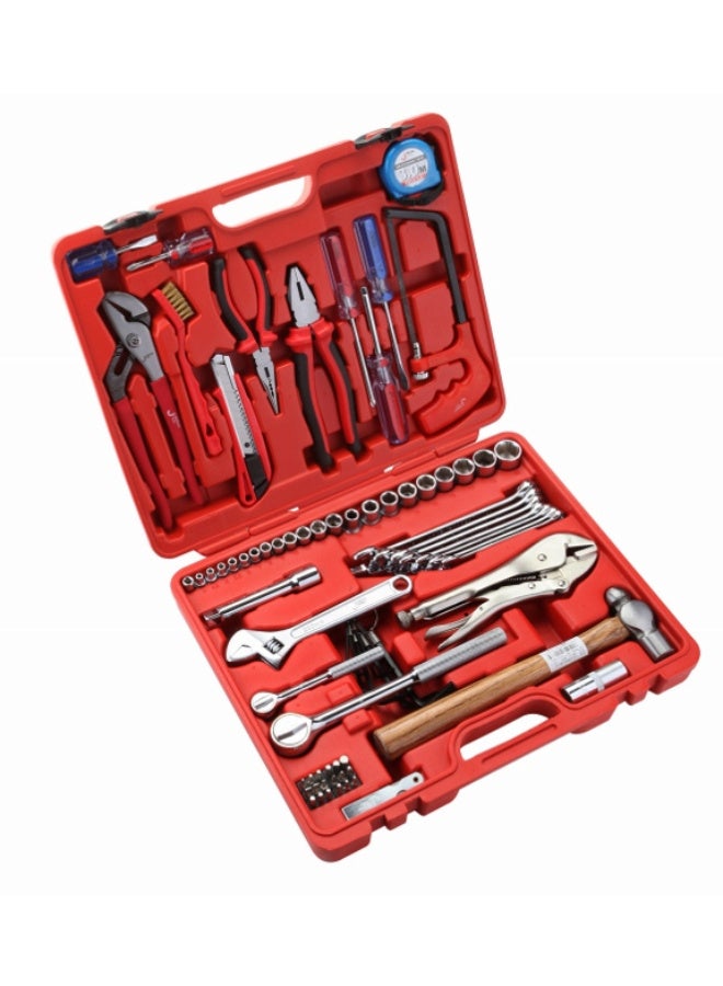 Jetechtool 75-Pieces Mechanic Repair Tool Set with Sockets, Screwdrivers, Wrenches, Ratchet, Hex & Torx Bits and Accessories, Automotive & Workshop Tool Kit with Storage Case- JEB-R75 - Image 1