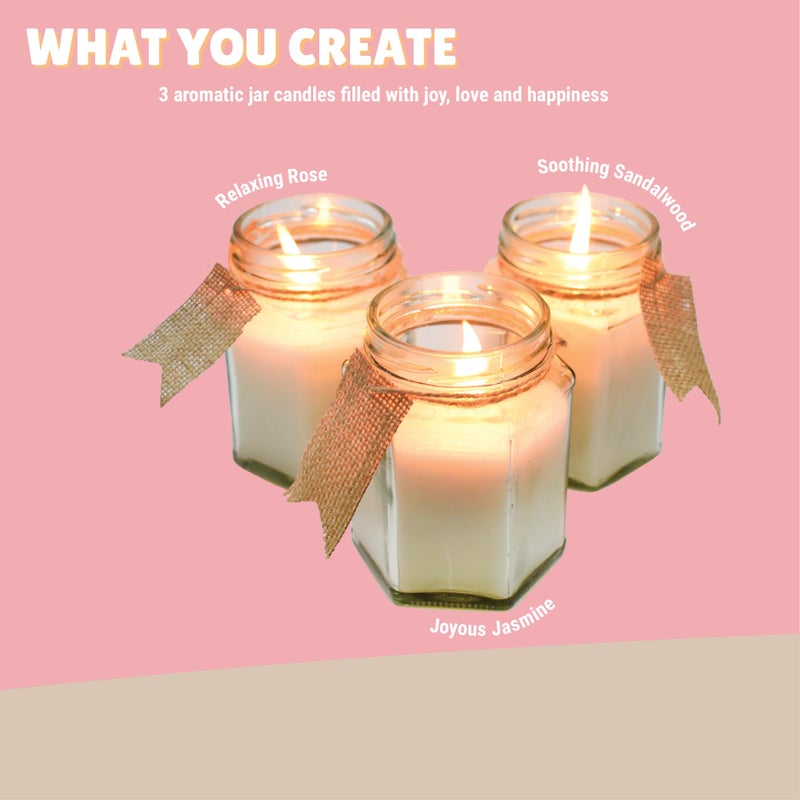 Kalakaram Scented Jar Candle Kit | DIY Candle Making Activity Kit for Kids & Adults with Pure & Natural Ingredients | Beginner-Friendly | Ideal for Diwali, Birthday Gifts, & Home Decor, Craft Kit - Image 4