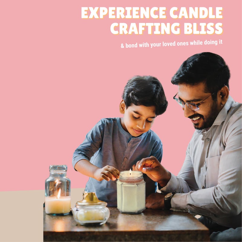 Kalakaram Scented Jar Candle Kit | DIY Candle Making Activity Kit for Kids & Adults with Pure & Natural Ingredients | Beginner-Friendly | Ideal for Diwali, Birthday Gifts, & Home Decor, Craft Kit - Image 5