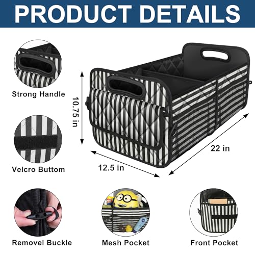 Deosk Car Trunk Organizer for SUVs, Cars and Trucks with 6 Big Pockets, Waterproof Polyester Storage Box - Image 3