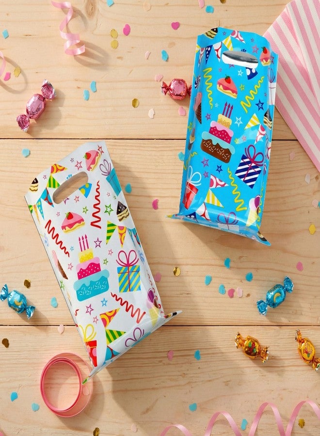 SUNCOLOR Birthday Party Favor Bags, 32 Pack Metallic Goodie Bags with Handles, 6.6x9.7 Inch, Pink Blue Yellow Gift Bags for Kids Parties, Celebrations - Image 4