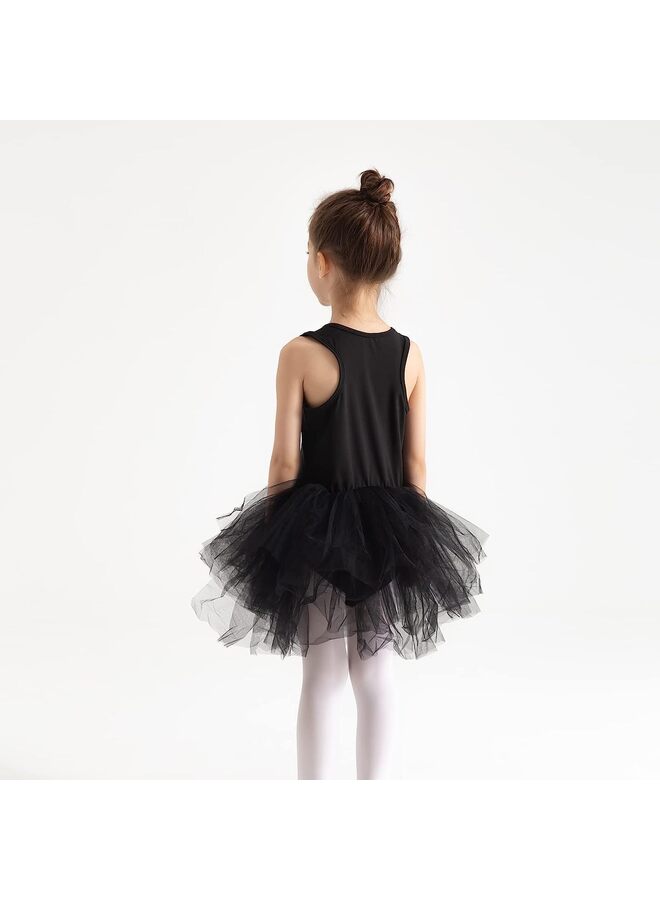 Girls' Camisole Dance Tutu Leotard with Fluffy 4-Layers Ballet Dress for Ballerina (18 Months - 7 Years) (Color : Black-L) - Image 3