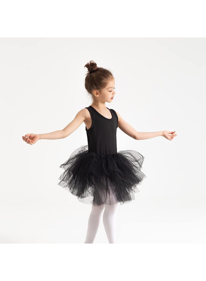 Girls' Camisole Dance Tutu Leotard with Fluffy 4-Layers Ballet Dress for Ballerina (18 Months - 7 Years) (Color : Black-L) - Image 4