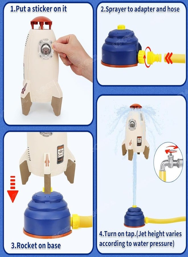 VikriDA Outdoor Toys for Toddlers 1-3,Sprinkler for Kids, Backyard Water Rocket Toys for Kids Ages 4-8, Summer Splashing Gift for 3 4 5 6 7 8 Year Old Boys Girls - Image 3