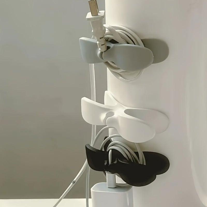 Self Adhesive Plastic Wall Hooks 4 Random Colors Pack Modern Kitchen Organizer Cable Management Bracket Space Saving Wall Hook Easy To Install Durable Wire Rack Countertop Organization Kitchen Accessory Minimalist Design - Image 1