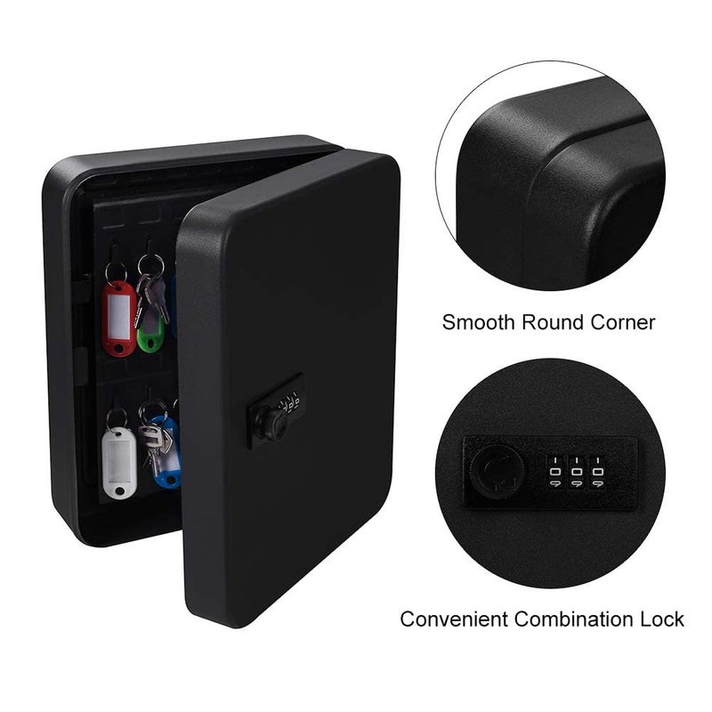 oddpod 48 Keys Numeric Lock Metal WallMount Security Key BoxSafe Cabinet with Key Tags Black - Image 5