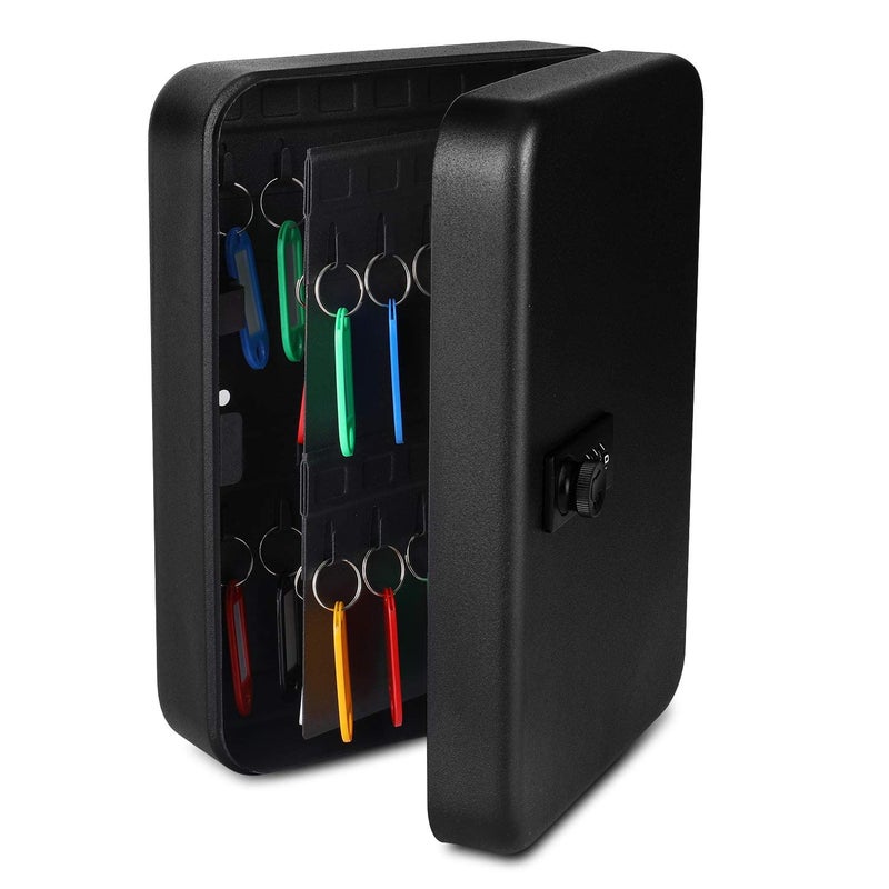 oddpod 48 Keys Numeric Lock Metal WallMount Security Key BoxSafe Cabinet with Key Tags Black - Image 1