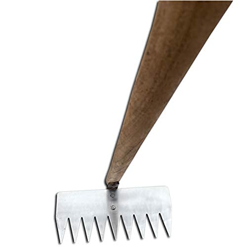 KRUFE Heavy Duty Steel Garden Rake with 36" Long Polished Wooden Handle – 13.5" Wide Sharp Steel Teeth for Efficient Lawn & Yard Clean-Up – Multi-Purpose Garden Tool for Soil Leveling, Leaf Raking - Image 4