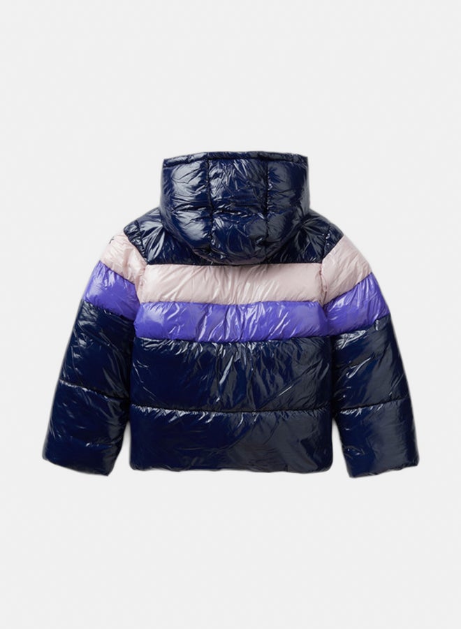 بينيتون جاكيت بنات مبطن بكتل ألوان - Image 2