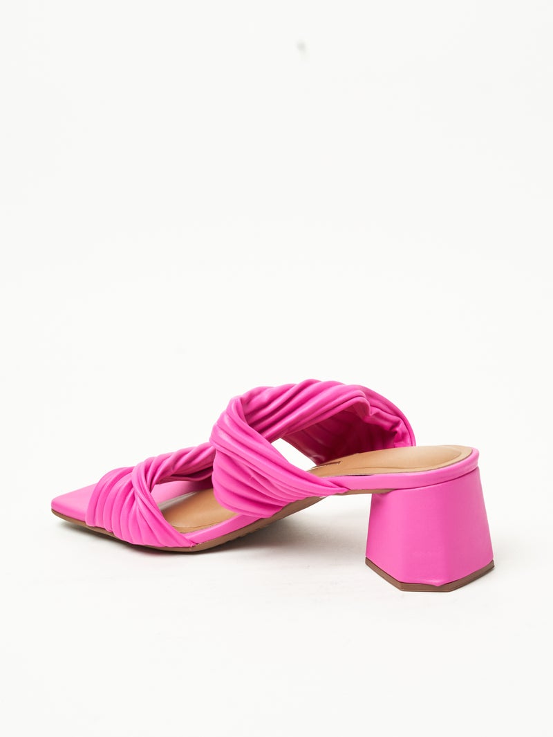VIZZANO Mid Heels Sandals for Women – Sling Back Heel Sandals for Girls with Ankle Strap - Image 3