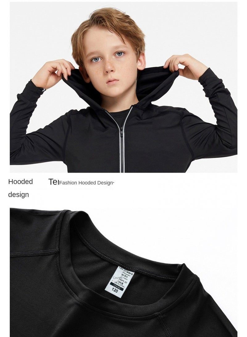 luluesses 4 Piece Boys Sports Quick Dry Long Sleeve Leggings Gym Clothes Basketball  - Image 2