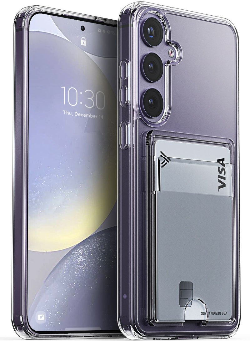 VRS Design Crystal Pickup for Samsung Galaxy S24 PLUS Case Cover Wallet with 2 Card Storage Slot - Clear 