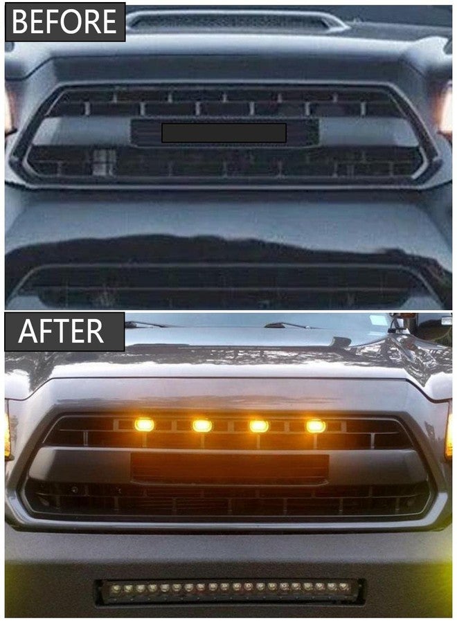 MEALAM Amber LED Lights 4PCS Front Grille Raptor Lamps Car Accessories with Harness and Fuse, Compatible with 2012 2013 2014 2015 Toyotaa Tacoma - Image 5