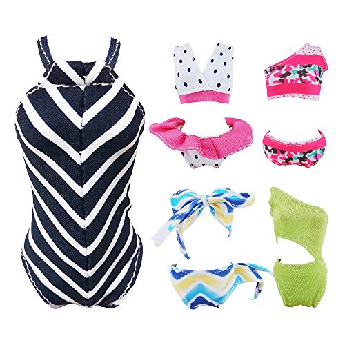 E-TING 11 Items= 3Pcs Doll Beach Bikini Swimsuit + 3Pcs Swim Ring + 5Pairs Shoes for 11.5 inch Girl Doll（Random Style） - Image 5