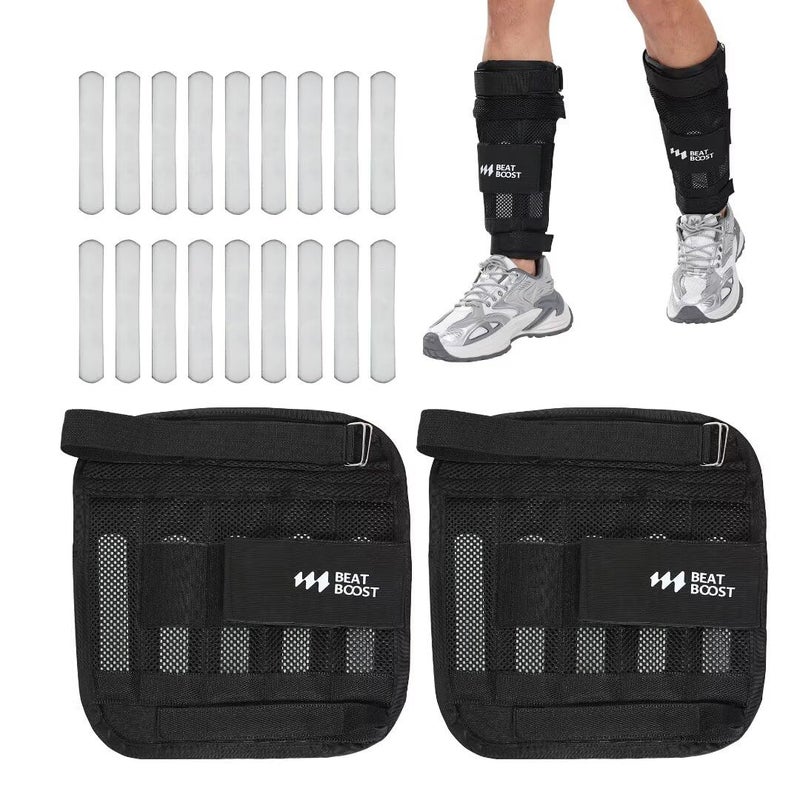 BeatBoost Ankle Weights 20lb Adjustable BeatBoost Leg Weights for Men Walking Pilates Exercise Workout Gym Aerobics - Image 1