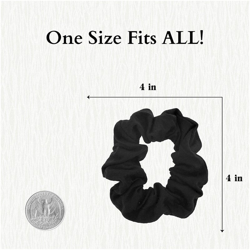 Motique Accessories Set of 2 Solid Scrunchies (Black) - Image 4