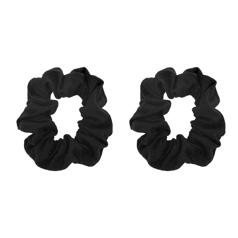 Motique Accessories Set of 2 Solid Scrunchies (Black) - Image 1