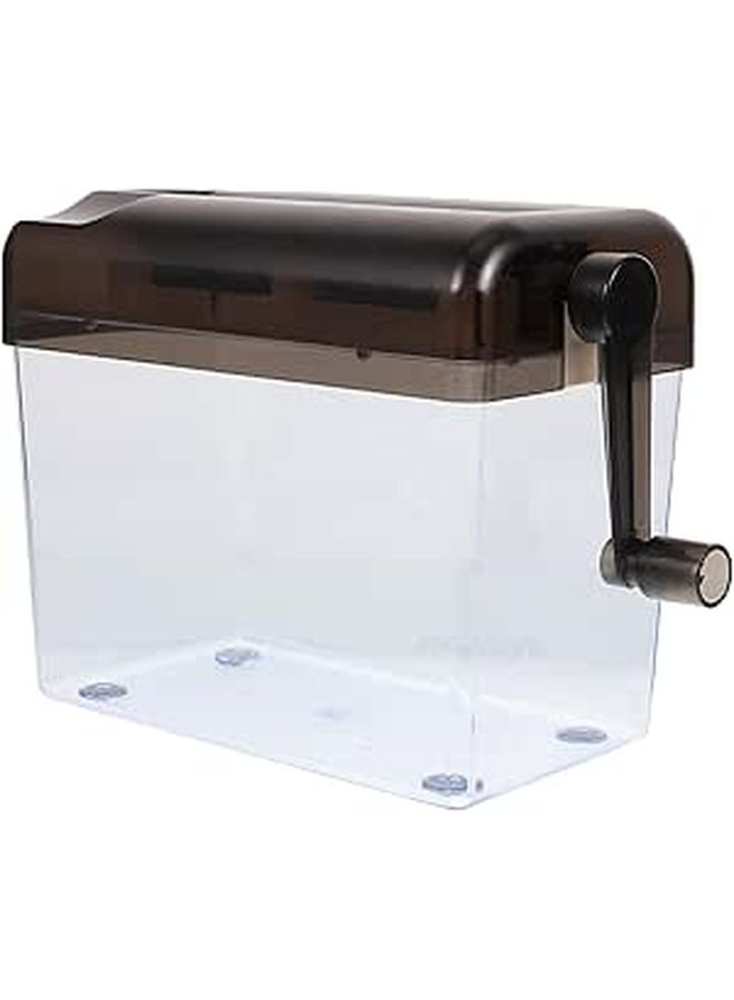 Manual Hand Crank Paper Shredder A6 Size Desktop Office and Home Use Gray - Image 1