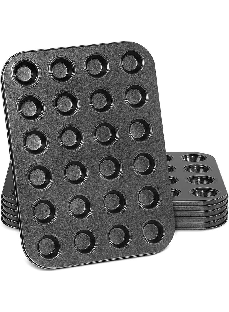 2 Pack Muffin Pan, Mini Muffin Baking Pan and Cupcake Tray, Nonstick Cake Molds, BPA Free, Easy to Use, Can Be Used for Make Mini Muffins, Baking Cupcakes, Brownies, Black - Image 1