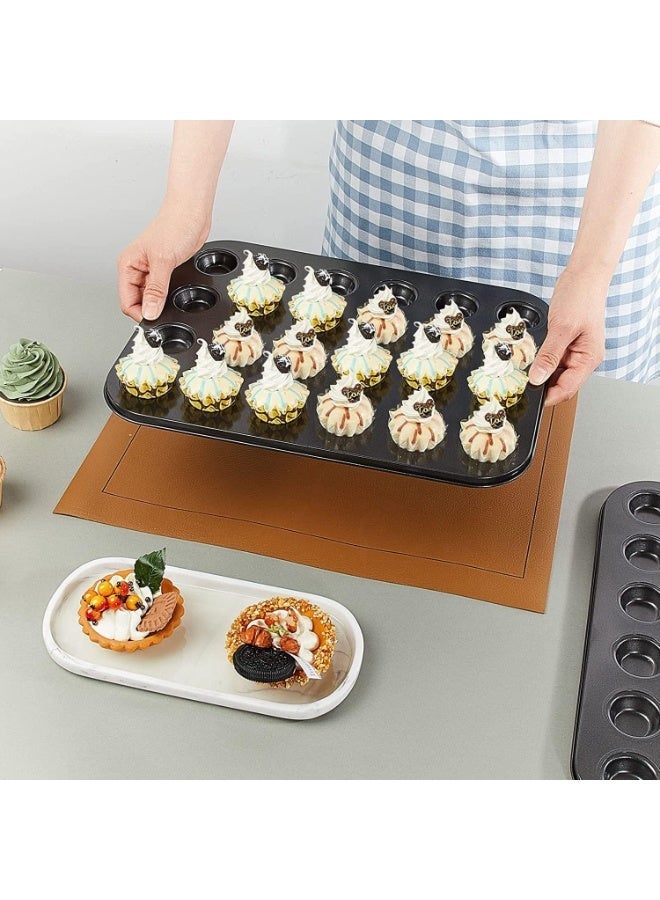 2 Pack Muffin Pan, Mini Muffin Baking Pan and Cupcake Tray, Nonstick Cake Molds, BPA Free, Easy to Use, Can Be Used for Make Mini Muffins, Baking Cupcakes, Brownies, Black - Image 4