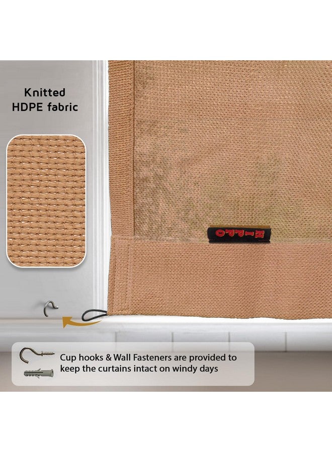 Hippo HIPPO 150 GSM Outdoor Sun Blocking Balcony Loop Curtains Sun & UV Protection, Light Filtering 7.5FT Door Curtain (3FTX7.5FT, Beige, 2 PC) - Image 5