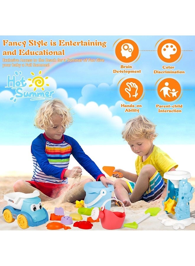 Vixplorn Beach Toy, 30 Pieces Beach Toy Children, Beach Sand Toy Set with Water Wheel, Bucket, Sand Moulds, Sand Shovel, Mesh Bag, Sandpit Toy for Children 3+ Years (Random Colour) - Image 4