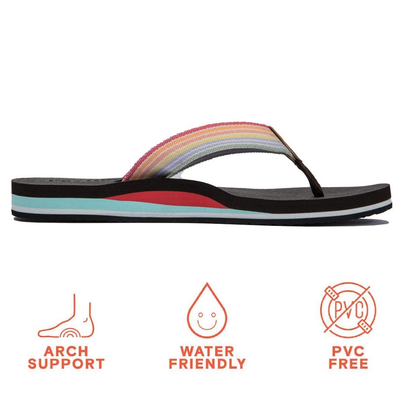 Pevino صنادل بيفينو النسائية الطبية مع منصة مائية ناعمة ونعل مضاد للانزلاق، صنادل كاجوال للنساء، صنادل شاطئية مريحة مع دعم للقوس للفتيات والسيدات باللون البني مقاس 8 - Image 4