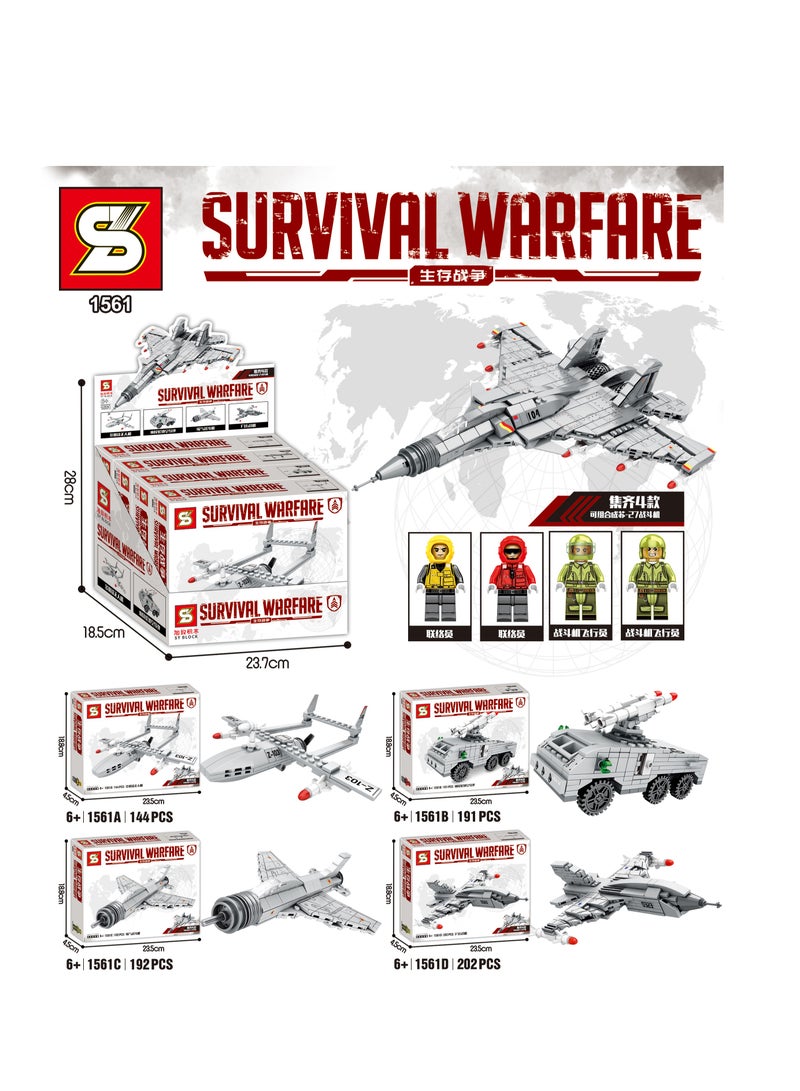 Sembo 1561 - Survival war building blocks - Set of 4 - White - Image 2