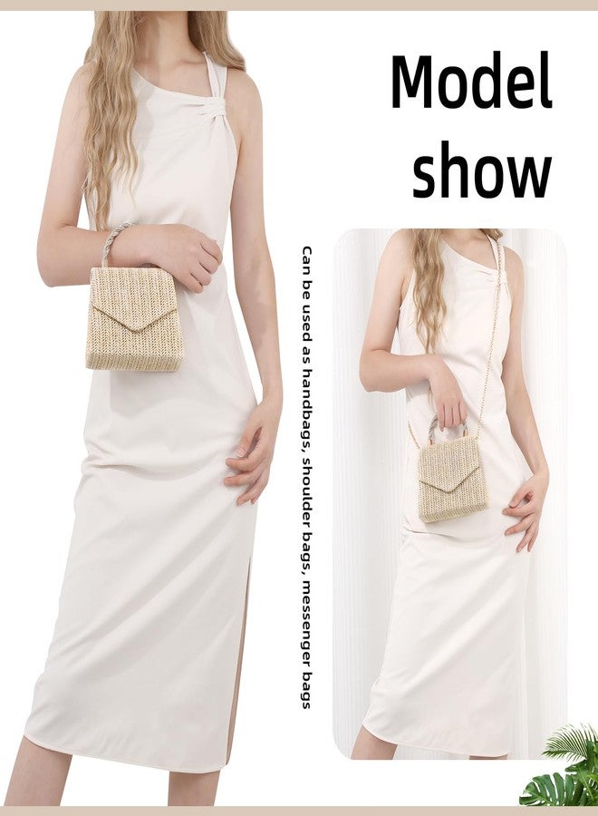 KUANG! Summer Straw Purse for Women Woven Straw Clutch Handbag Shoulder Evening Purse Party Beach Tote Bag - Image 2