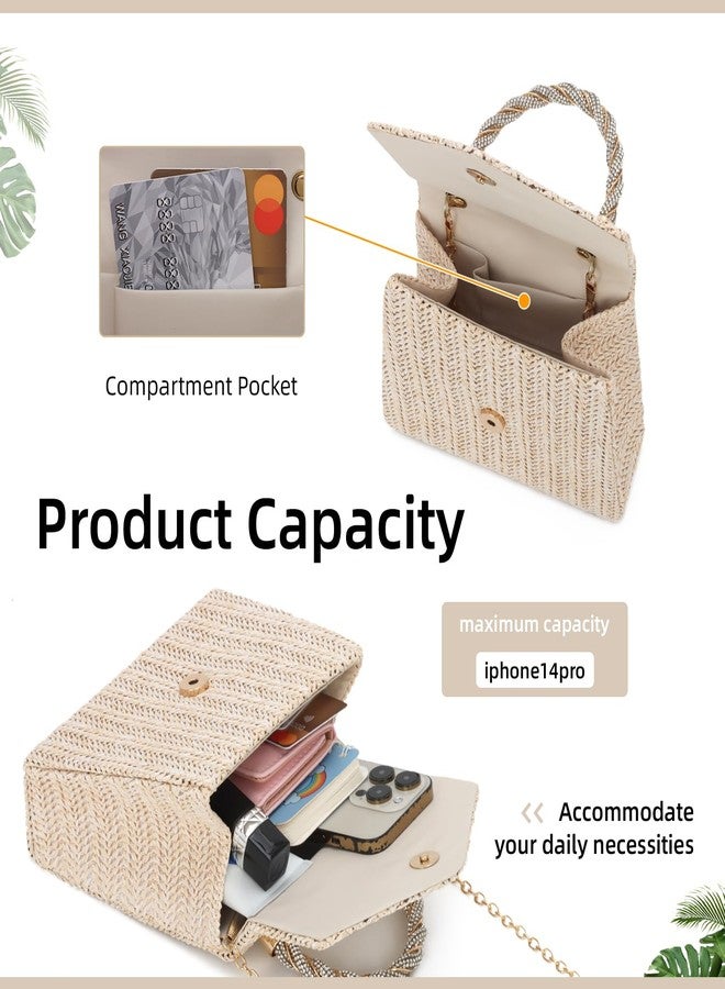 KUANG! Summer Straw Purse for Women Woven Straw Clutch Handbag Shoulder Evening Purse Party Beach Tote Bag - Image 5