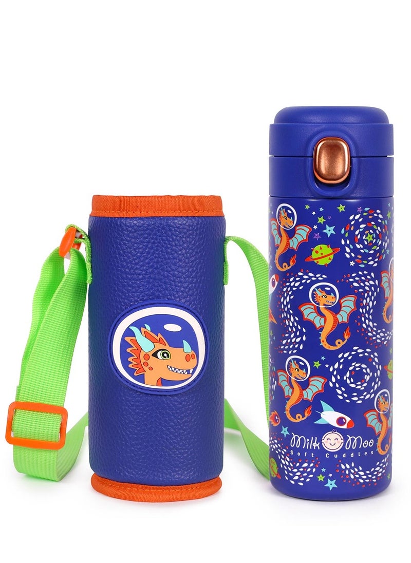 Milk & Moo Milk&Moo Stainless Steel Kids Water Bottle 420ML Ponix  - Image 2