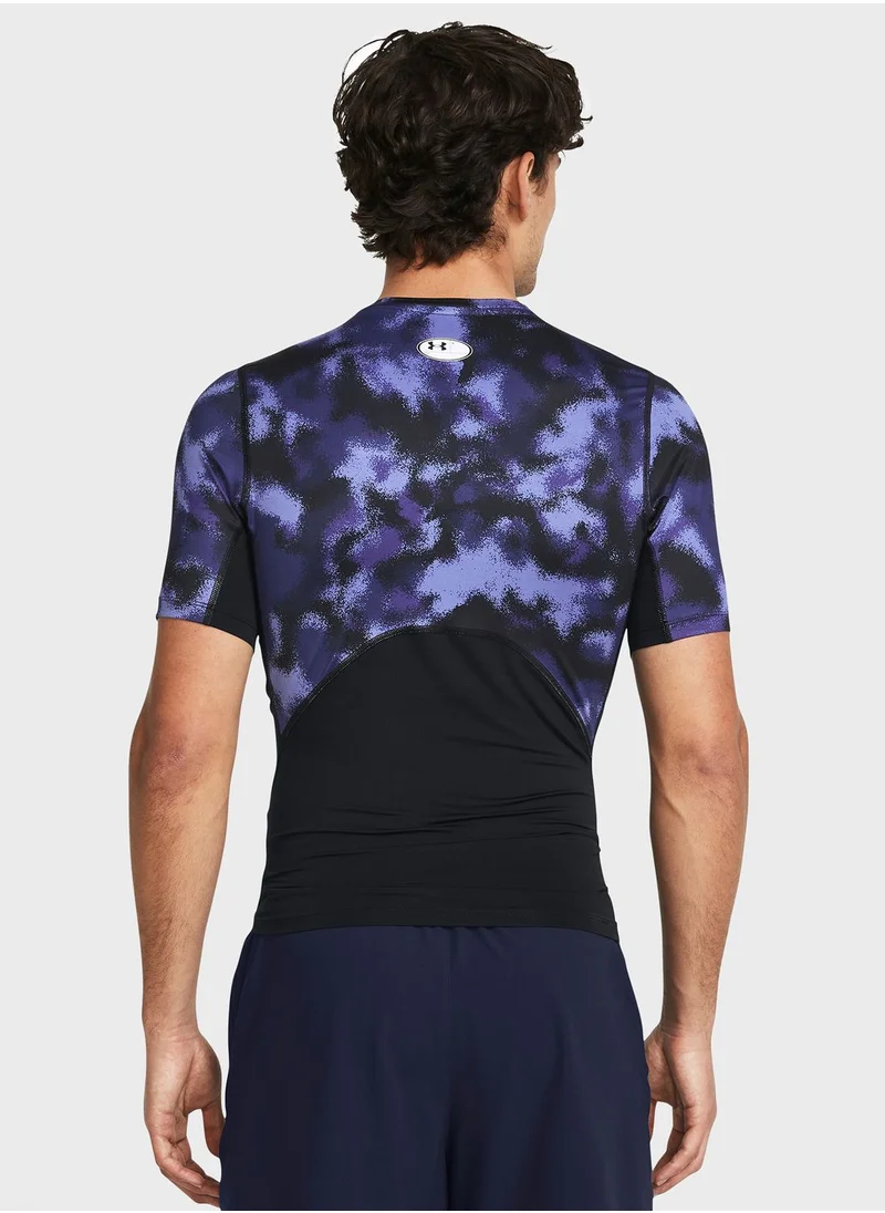 UNDER ARMOUR Heatgear Armour Printed Compression T-Shirt