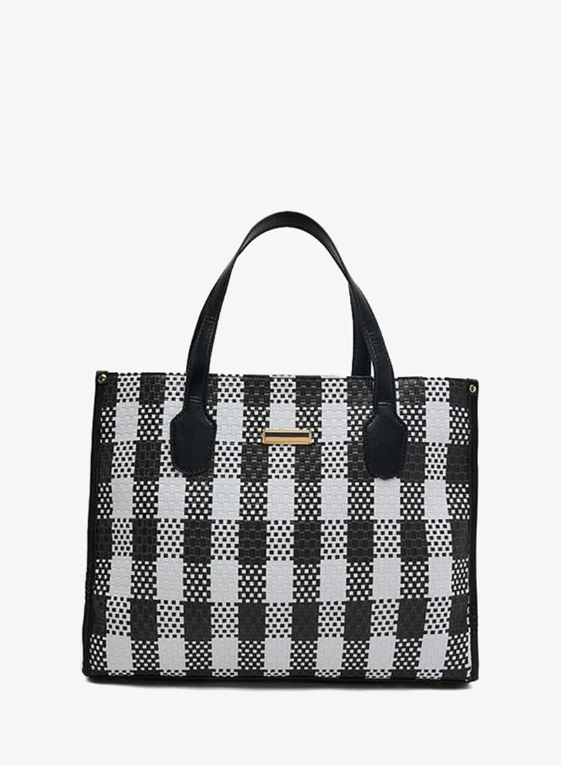 أر أند بي Checked Tote Bag