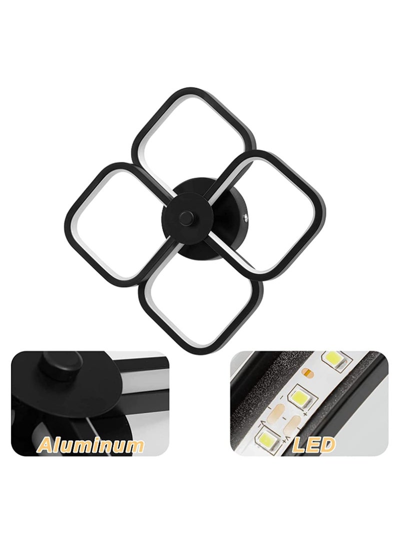 XiuWoo Modern Simple Ceiling Lamp Petal Light, Three-color Changing Light, Embedded Metal Black Ceiling Lamp Suitable for Living Room, Kitchen Corridor Restaurant Bedroom - Image 2