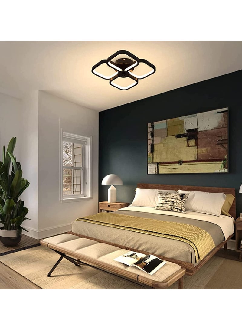 XiuWoo Modern Simple Ceiling Lamp Petal Light, Three-color Changing Light, Embedded Metal Black Ceiling Lamp Suitable for Living Room, Kitchen Corridor Restaurant Bedroom - Image 4