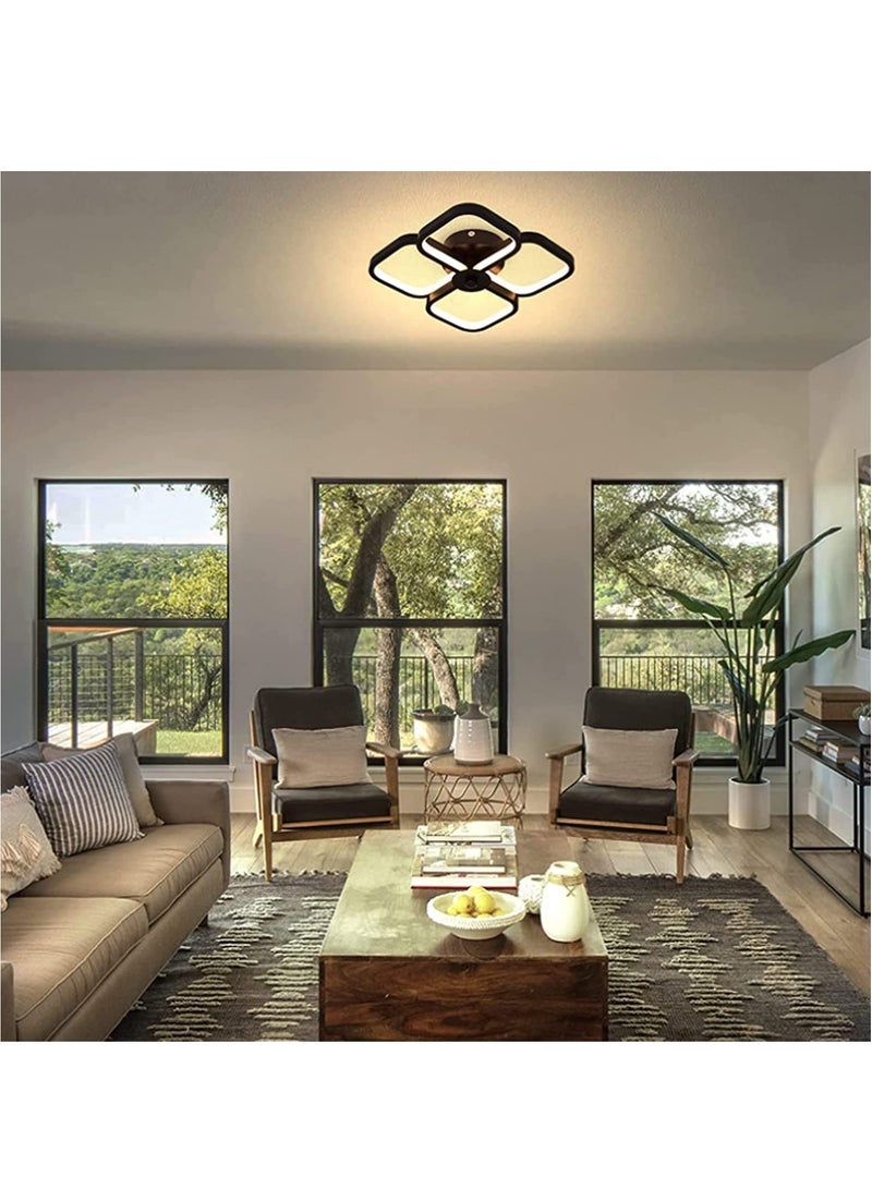 XiuWoo Modern Simple Ceiling Lamp Petal Light, Three-color Changing Light, Embedded Metal Black Ceiling Lamp Suitable for Living Room, Kitchen Corridor Restaurant Bedroom - Image 5