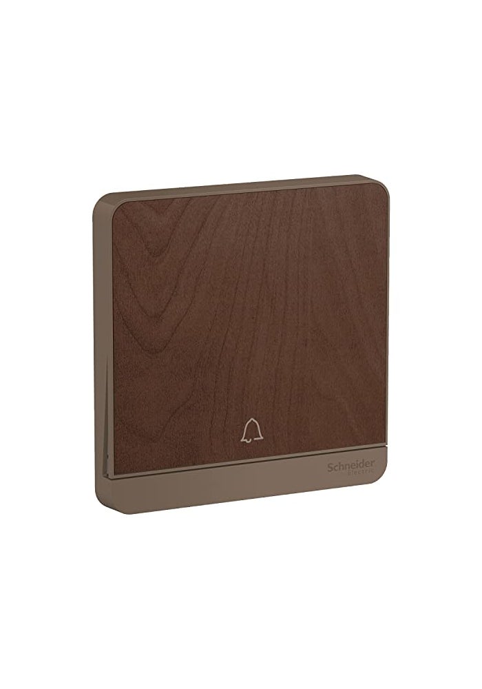 شنايدر إلكتريك E8331BPL1_WD AvatarOn Wood - مفتاح جرس الباب بزر الضغط - مع رمز الجرس - زر واحد في اتجاهين - خشب 10A 250 V - Image 1