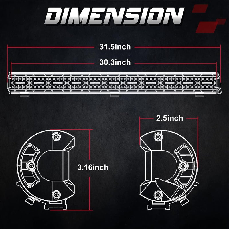 OFFROADTOWN 30inch LED Light Bar 660W LED Driving Light Spot Flood Combo Beam Off Road LED Lights Waterproof Bumper Light for Truck Pickup Toyota Chevy Ram UTV Polaris Can Am - Image 2